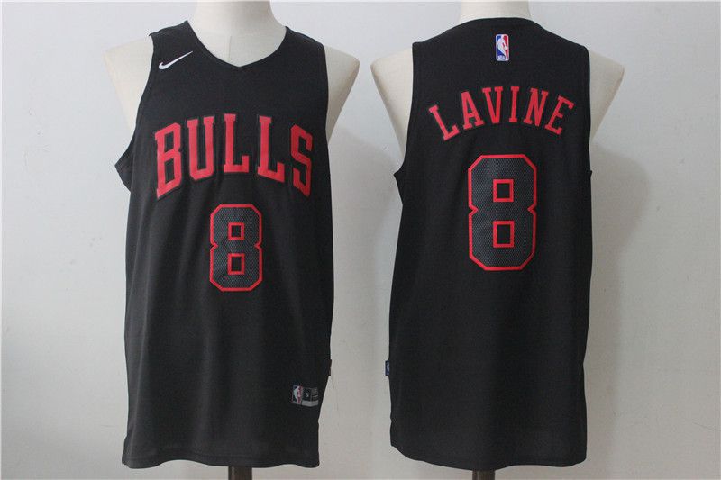Men Chicago Bulls 8 Lavine Black NBA Jerseys